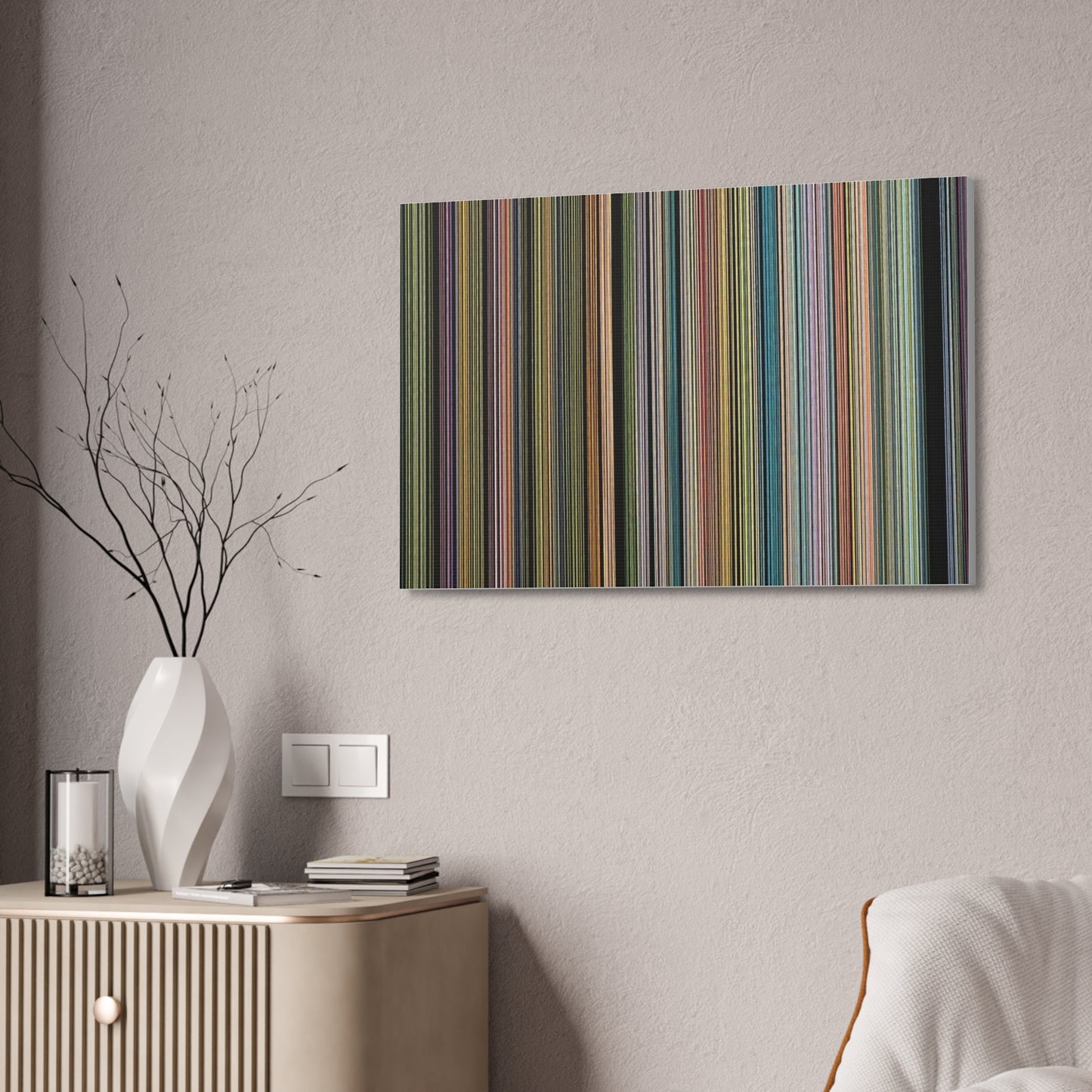 Colorful Vertical Stripes Canvas Stretched 1.5'' | Modern Abstract Wall Art