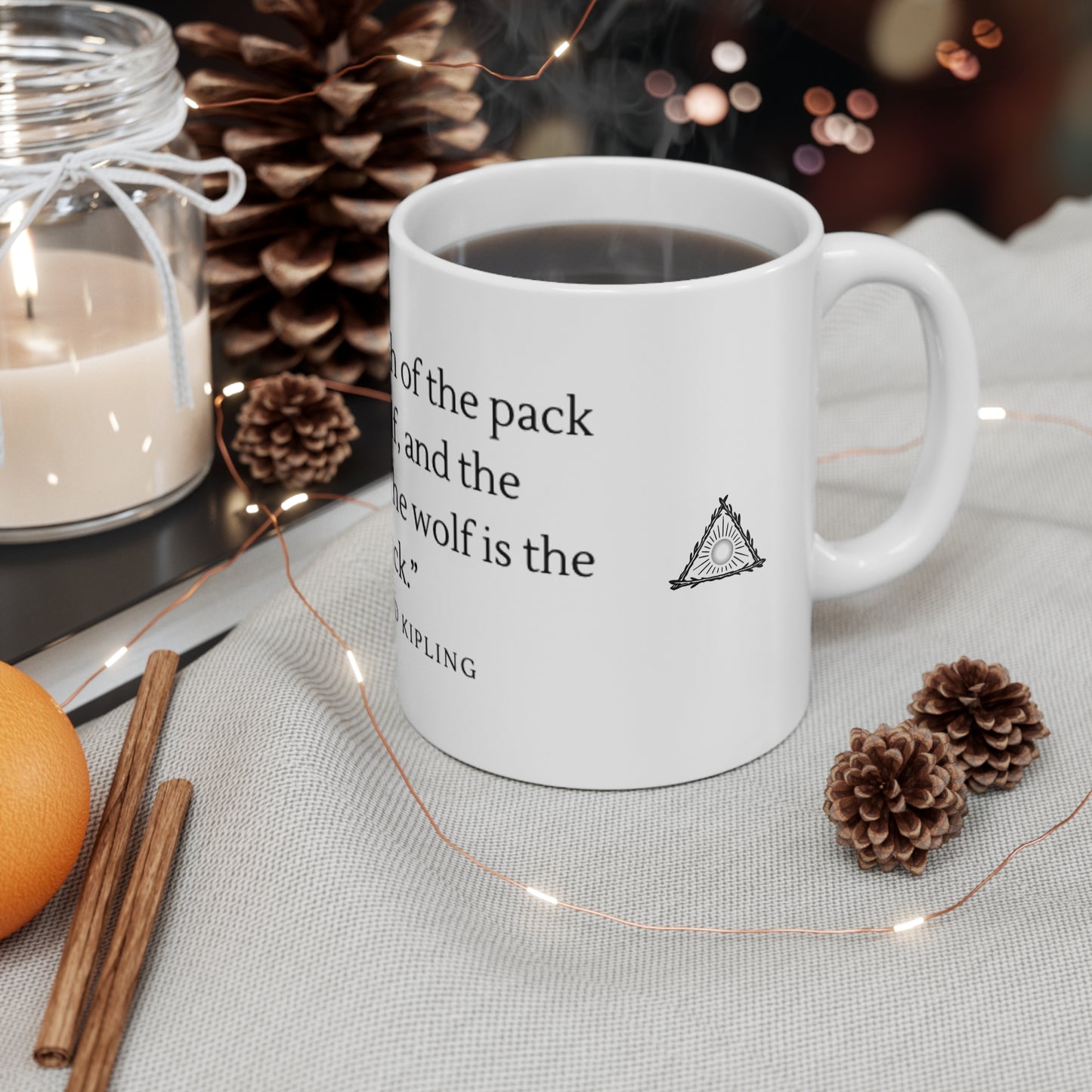 Kipling Quote Mug | 'The strength of the pack is the wolf' 11oz Ceramic
