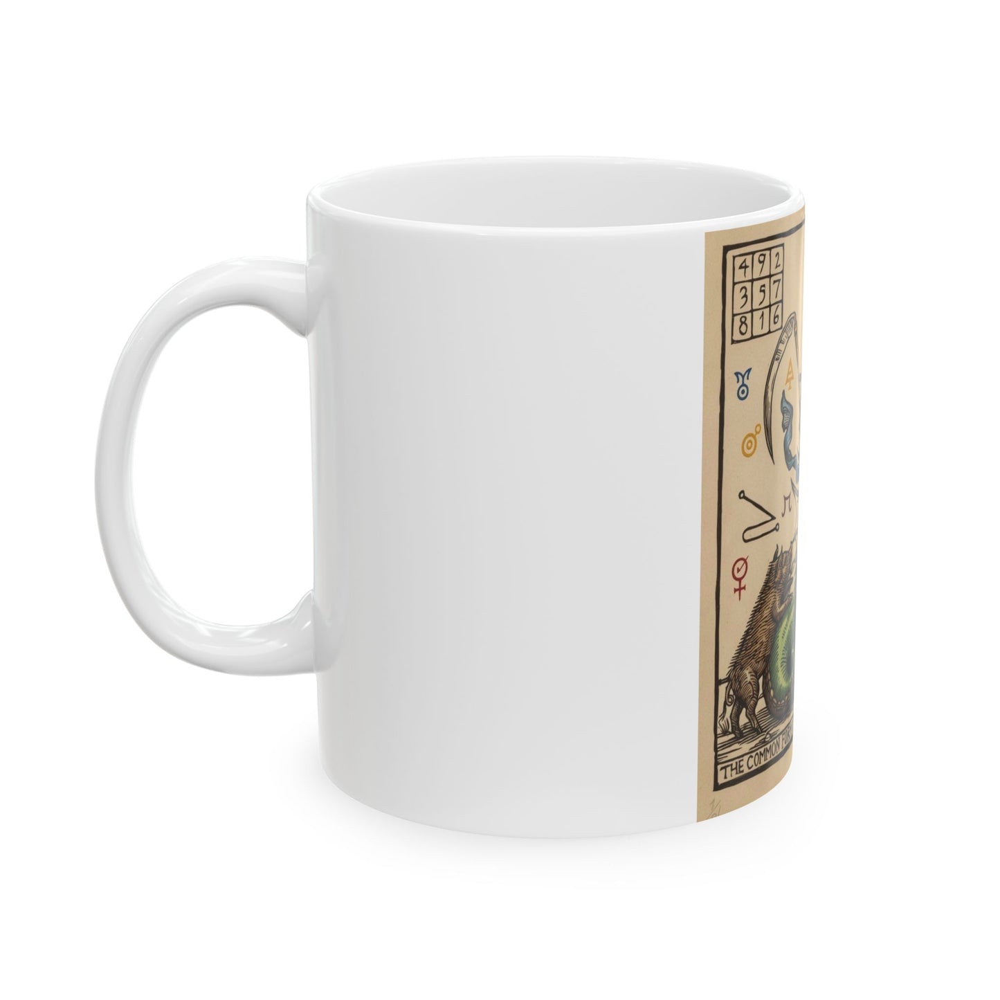 Ceramic Mug — Vintage Mythological Neptune with Dragon & Sea Creatures (11oz, 15oz)