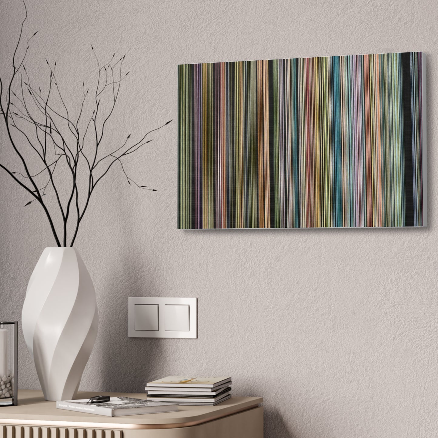 Colorful Vertical Stripes Canvas Stretched 1.5'' | Modern Abstract Wall Art