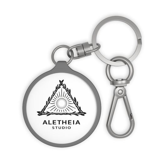 Aletheia Studio Triangle Sun Logo Keyring Tag | Metal Keychain