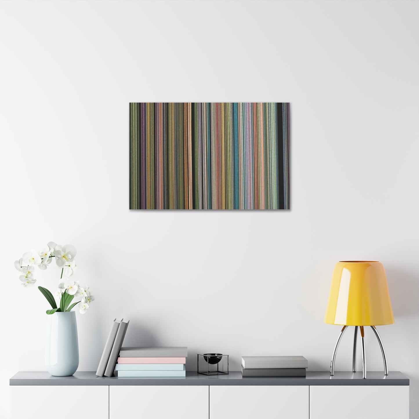 Colorful Vertical Stripes Canvas Stretched 1.5'' | Modern Abstract Wall Art