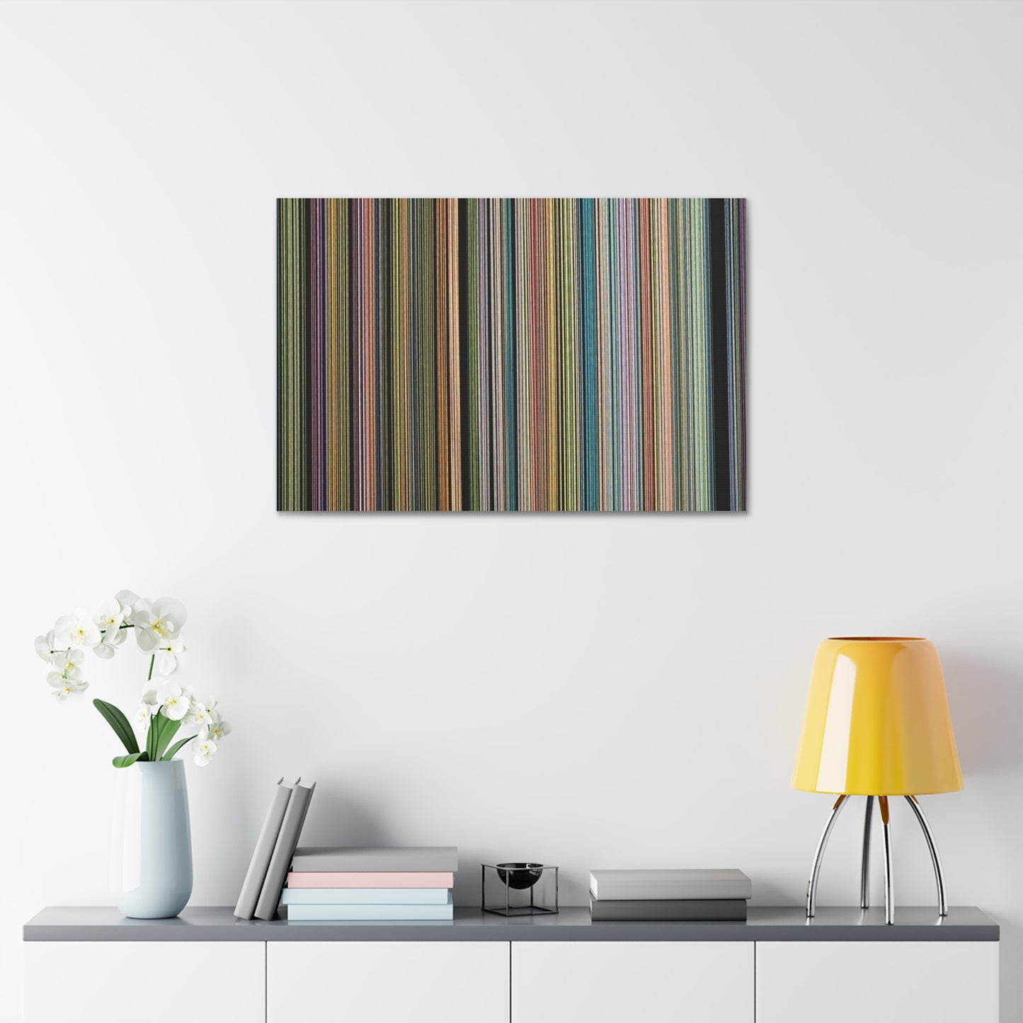 Colorful Vertical Stripes Canvas Stretched 1.5'' | Modern Abstract Wall Art