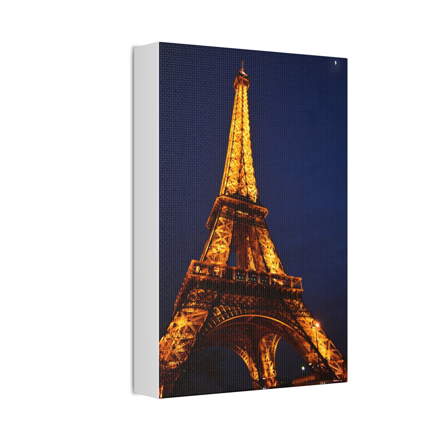 Eiffel Tower at Night Canvas | Paris Landmark Wall Art, Stretched Canvas