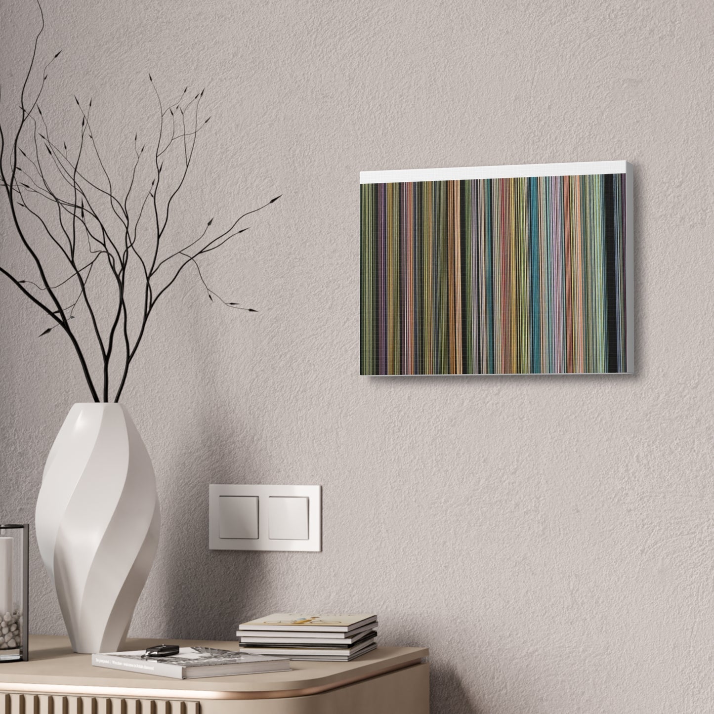 Colorful Vertical Stripes Canvas Stretched 1.5'' | Modern Abstract Wall Art