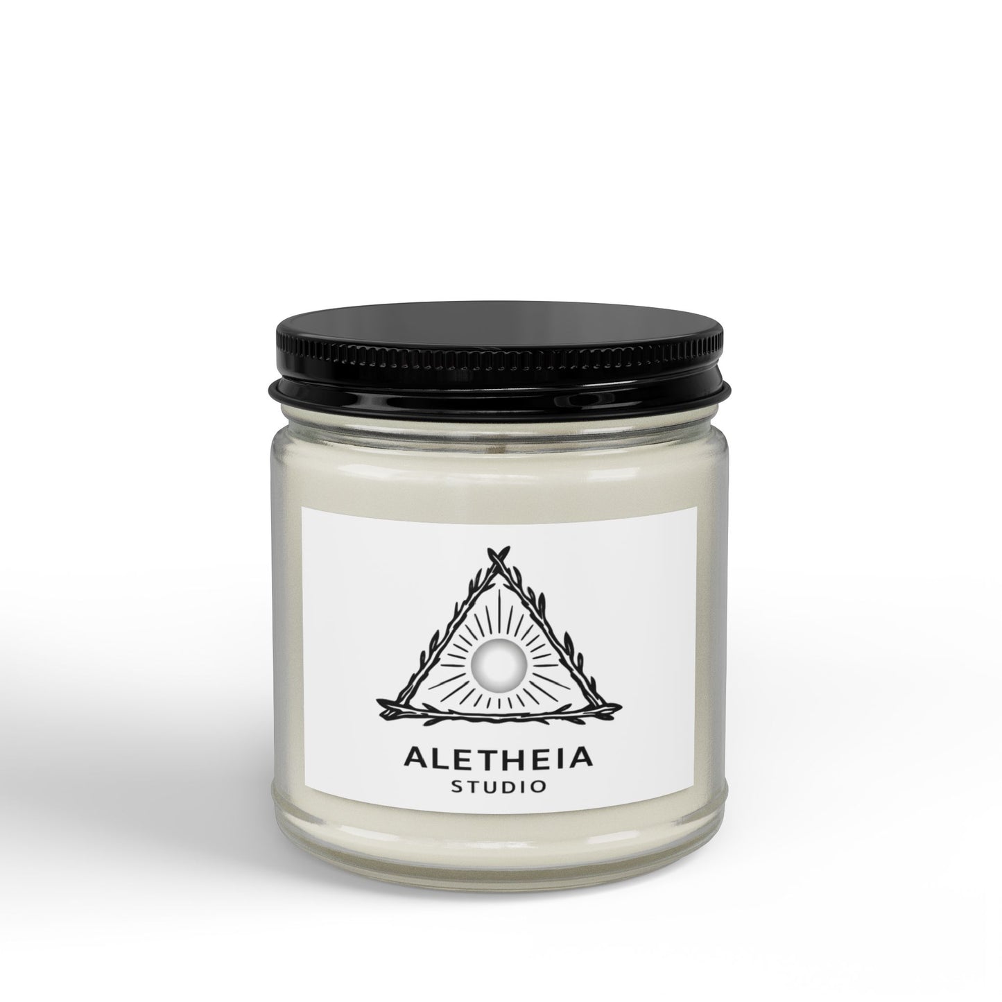 Scented Soy Candle - Amber Jar with Black Lid (4oz & 9oz) — Aletheia Studio