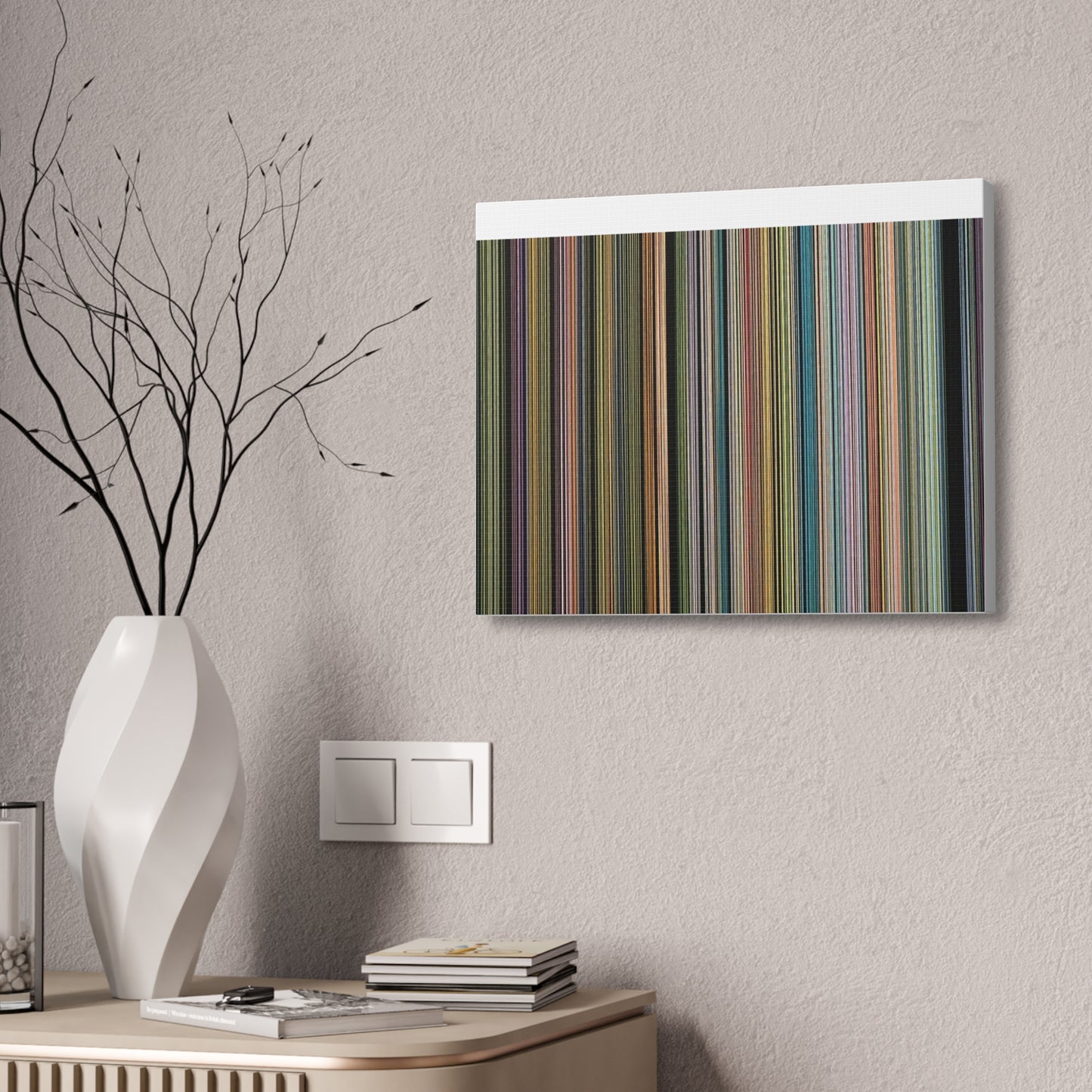 Colorful Vertical Stripes Canvas Stretched 1.5'' | Modern Abstract Wall Art