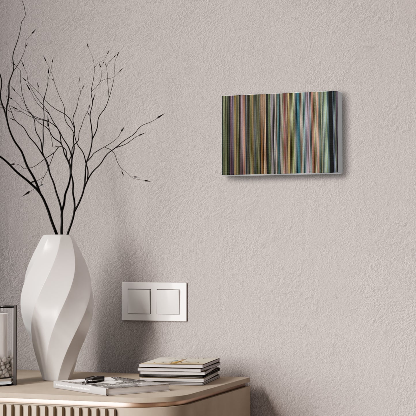 Colorful Vertical Stripes Canvas Stretched 1.5'' | Modern Abstract Wall Art