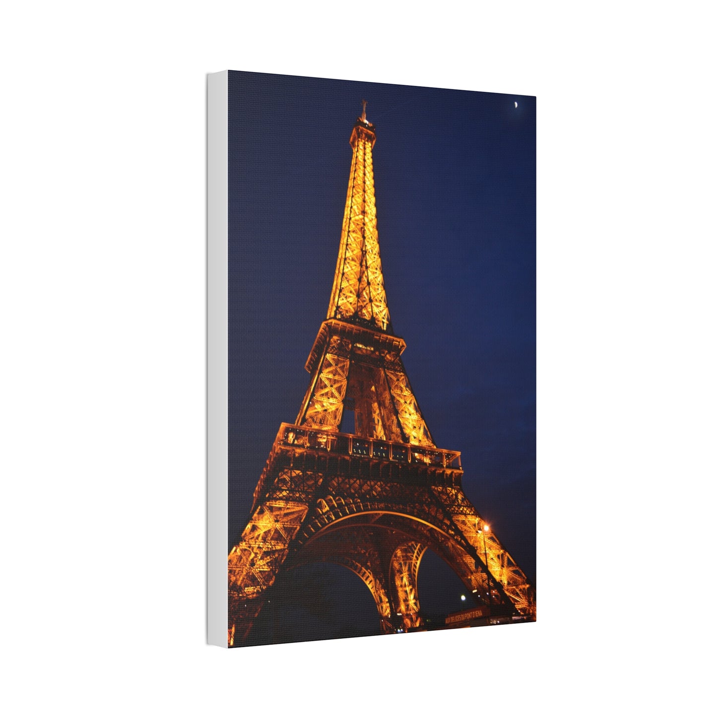 Eiffel Tower at Night Canvas | Paris Landmark Wall Art, Stretched Canvas