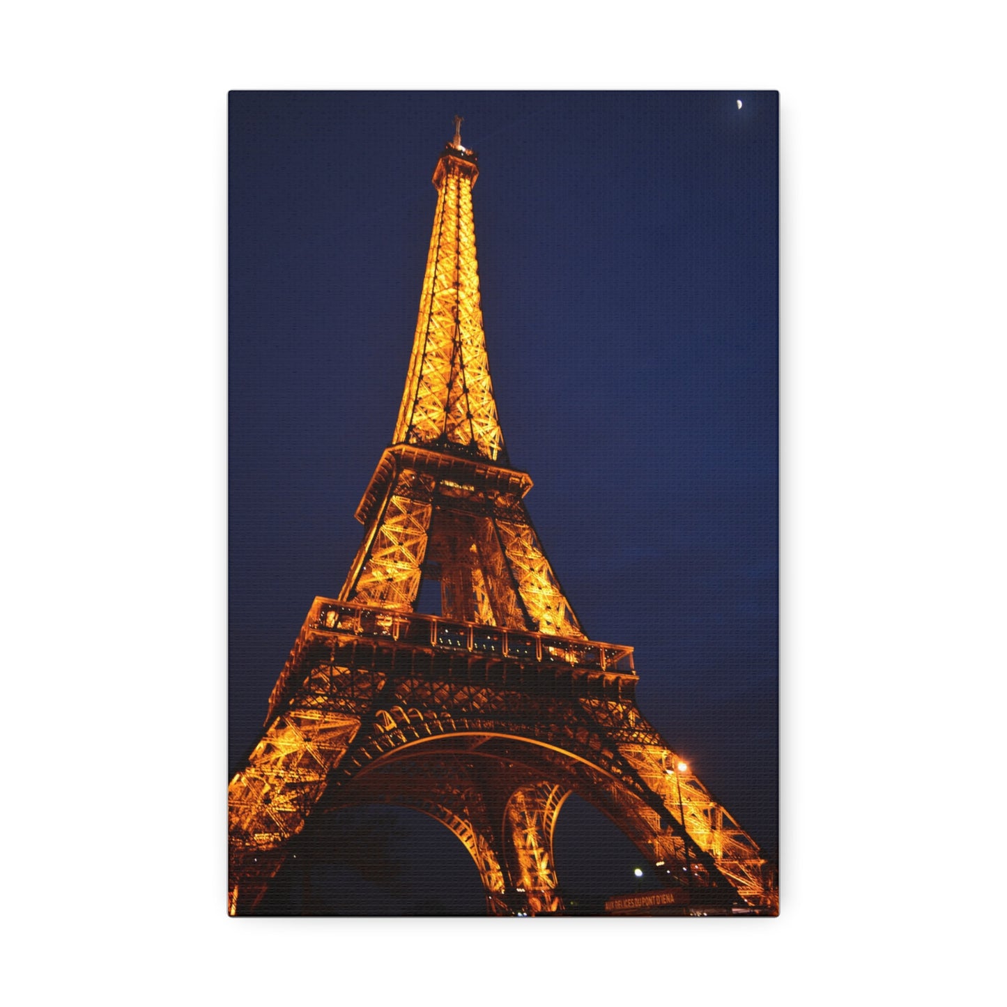 Eiffel Tower at Night Canvas | Paris Landmark Wall Art, Stretched Canvas