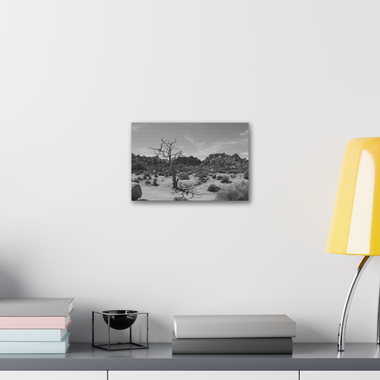 Desert Dead Tree Canvas Stretched 1.5'' | Black and White Landscape