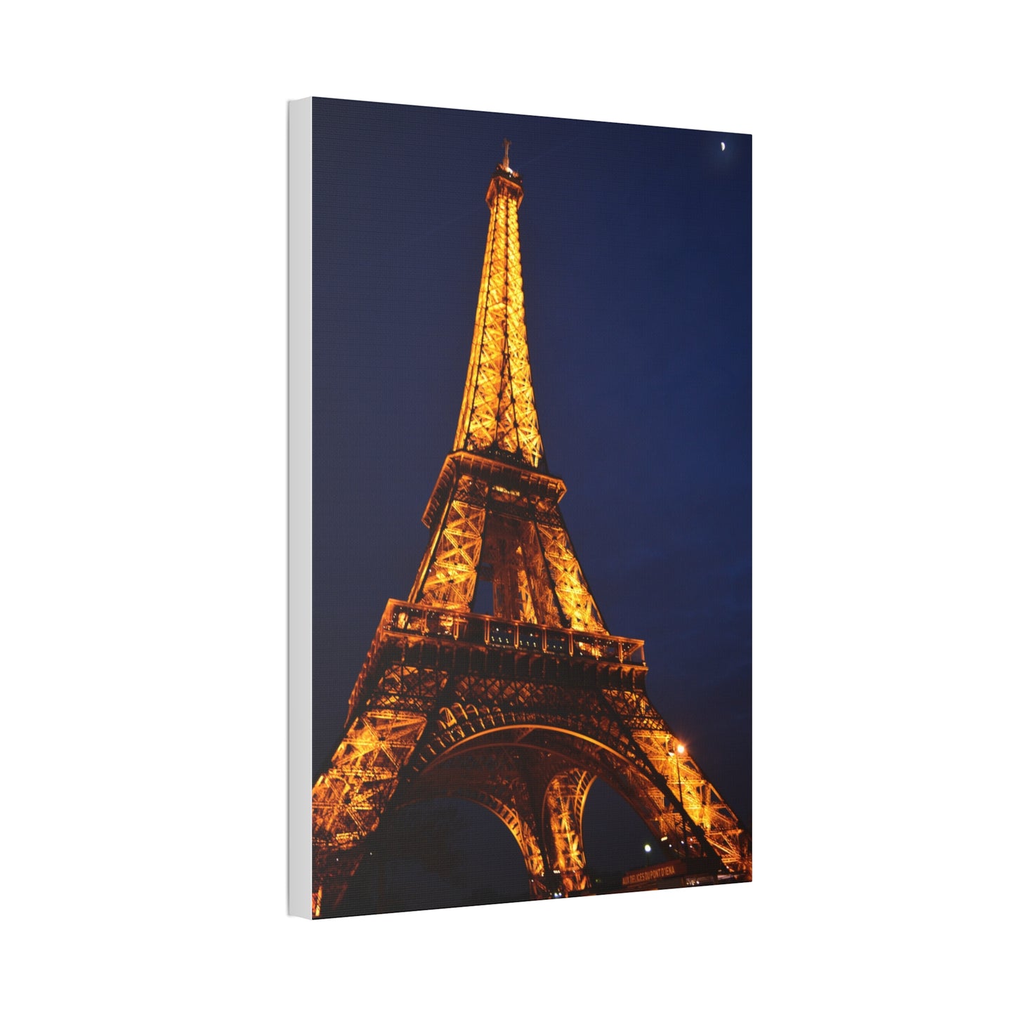 Eiffel Tower at Night Canvas | Paris Landmark Wall Art, Stretched Canvas
