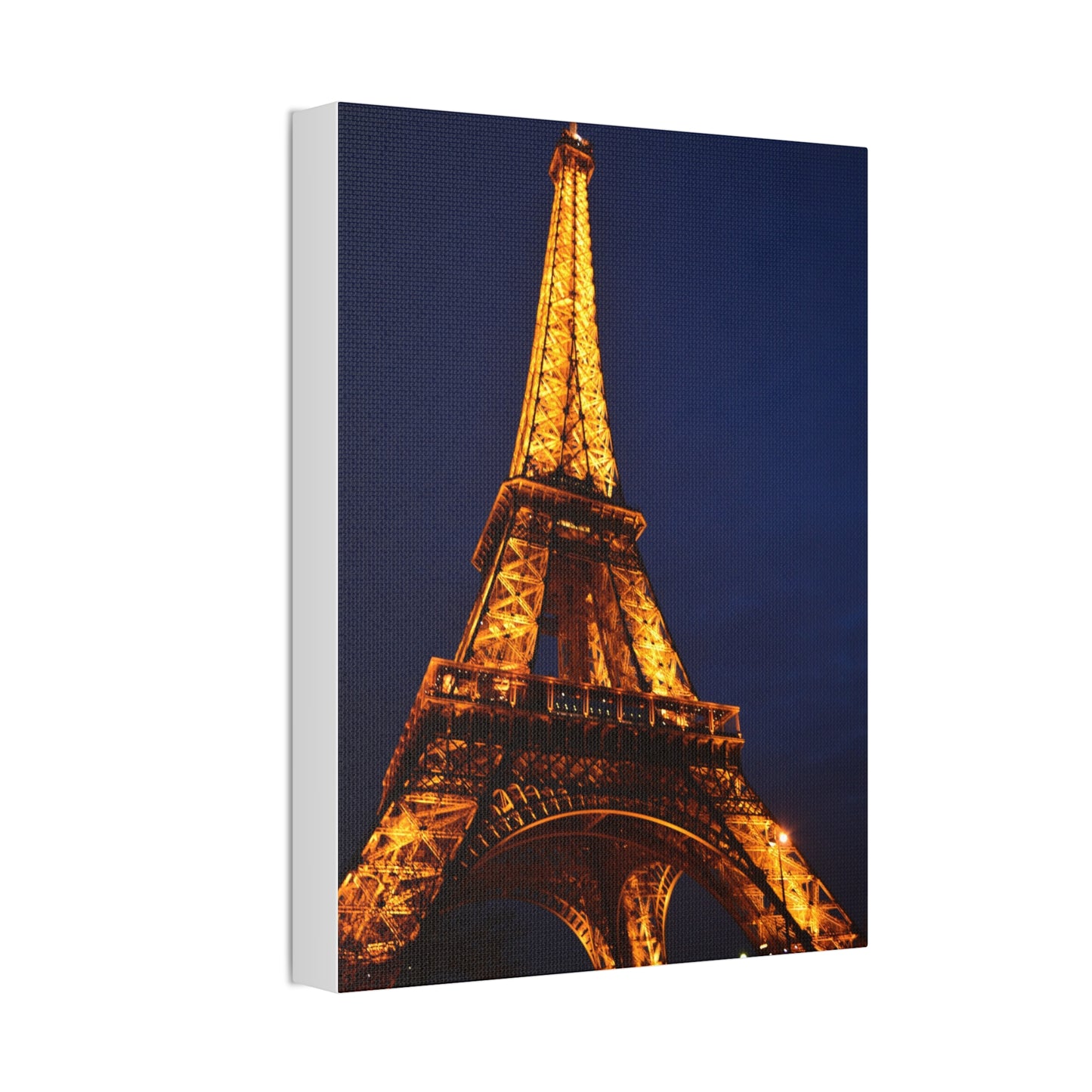 Eiffel Tower at Night Canvas | Paris Landmark Wall Art, Stretched Canvas