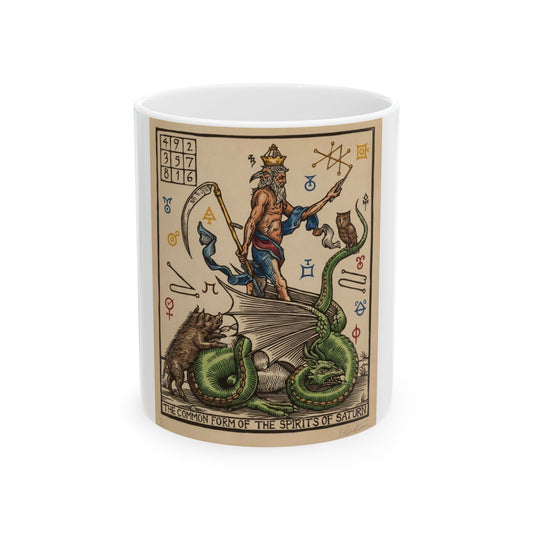 Ceramic Mug — Vintage Mythological Neptune with Dragon & Sea Creatures (11oz, 15oz)