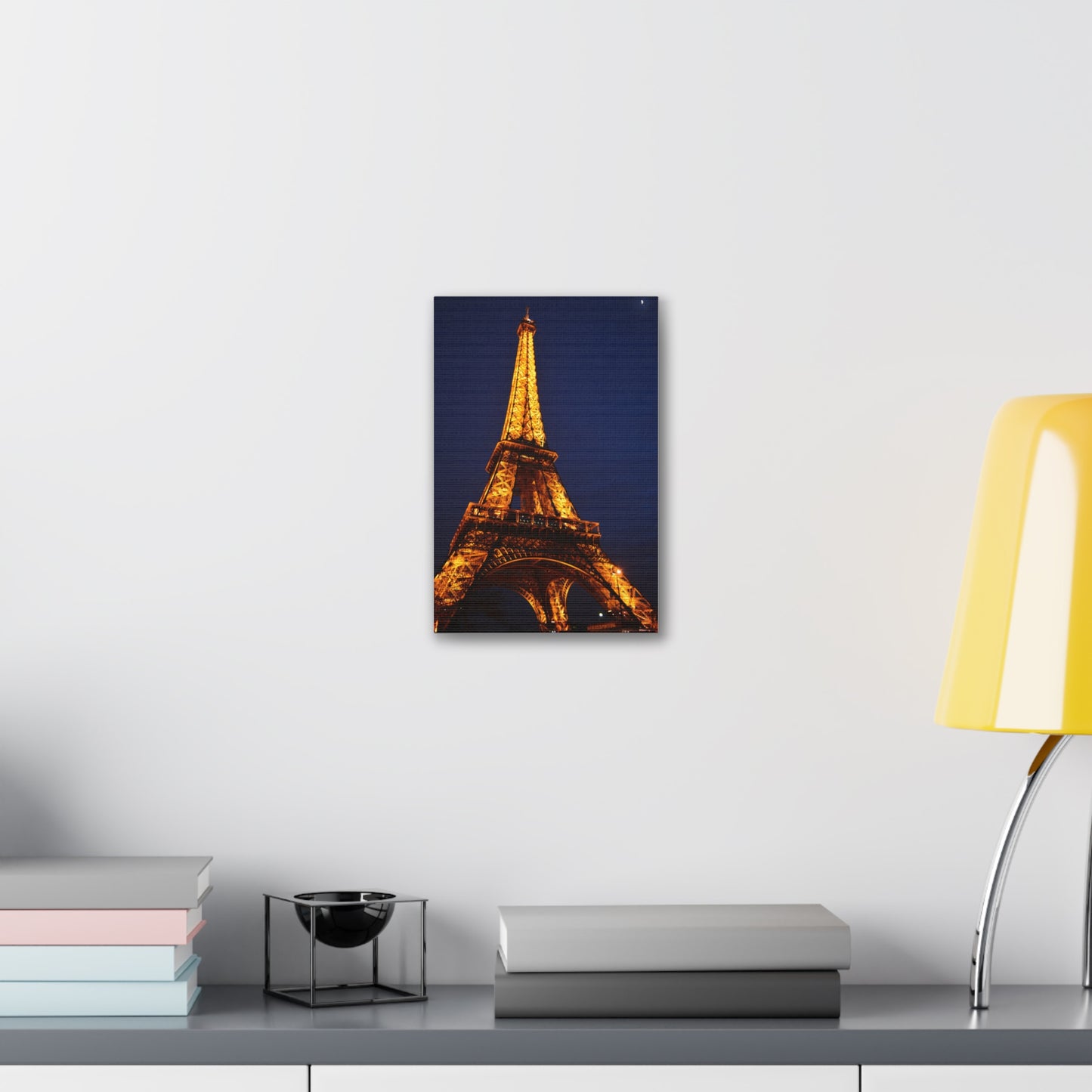 Eiffel Tower at Night Canvas | Paris Landmark Wall Art, Stretched Canvas