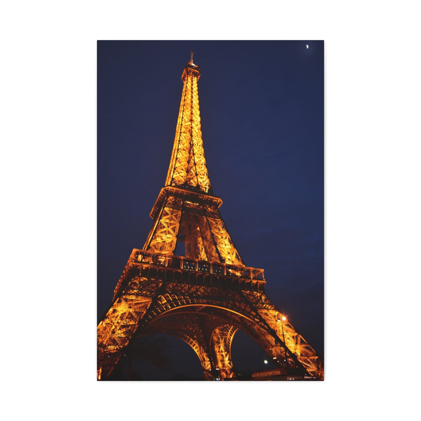 Eiffel Tower at Night Canvas | Paris Landmark Wall Art, Stretched Canvas