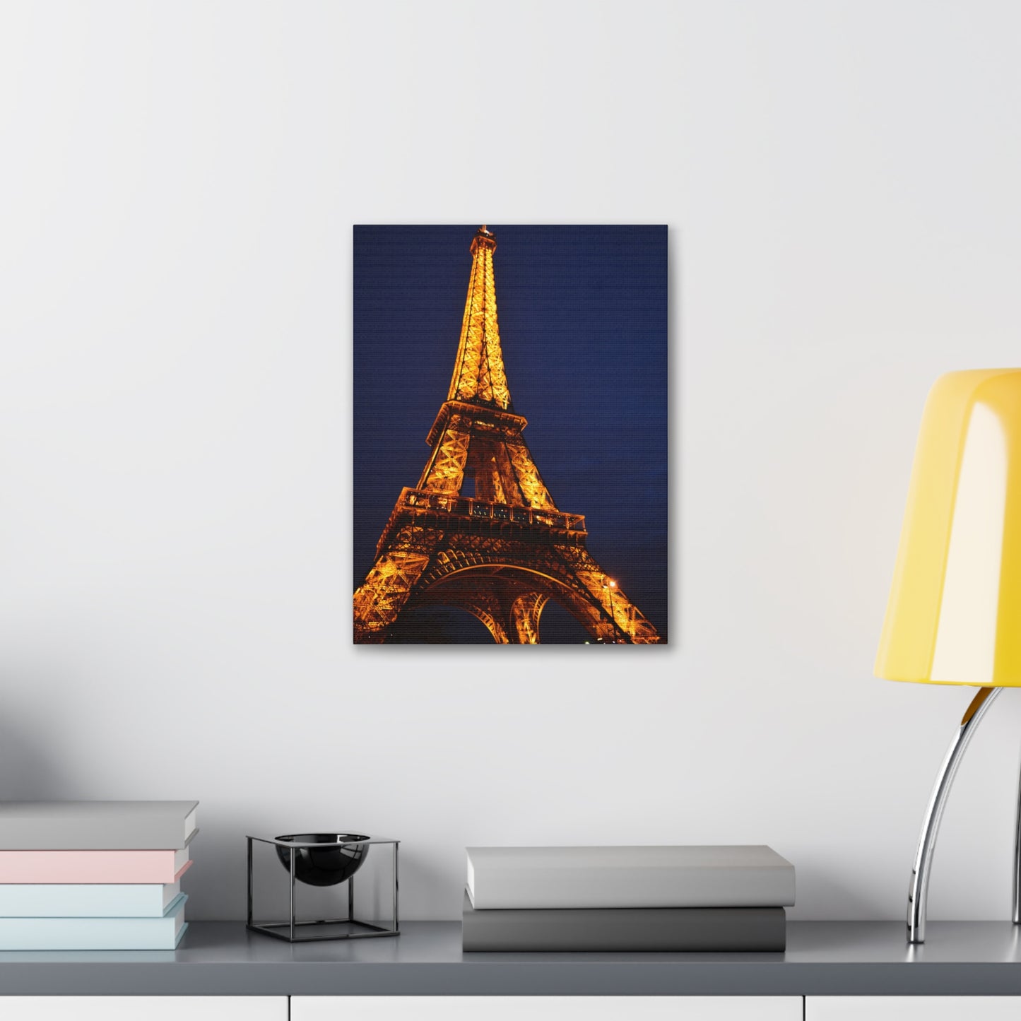 Eiffel Tower at Night Canvas | Paris Landmark Wall Art, Stretched Canvas