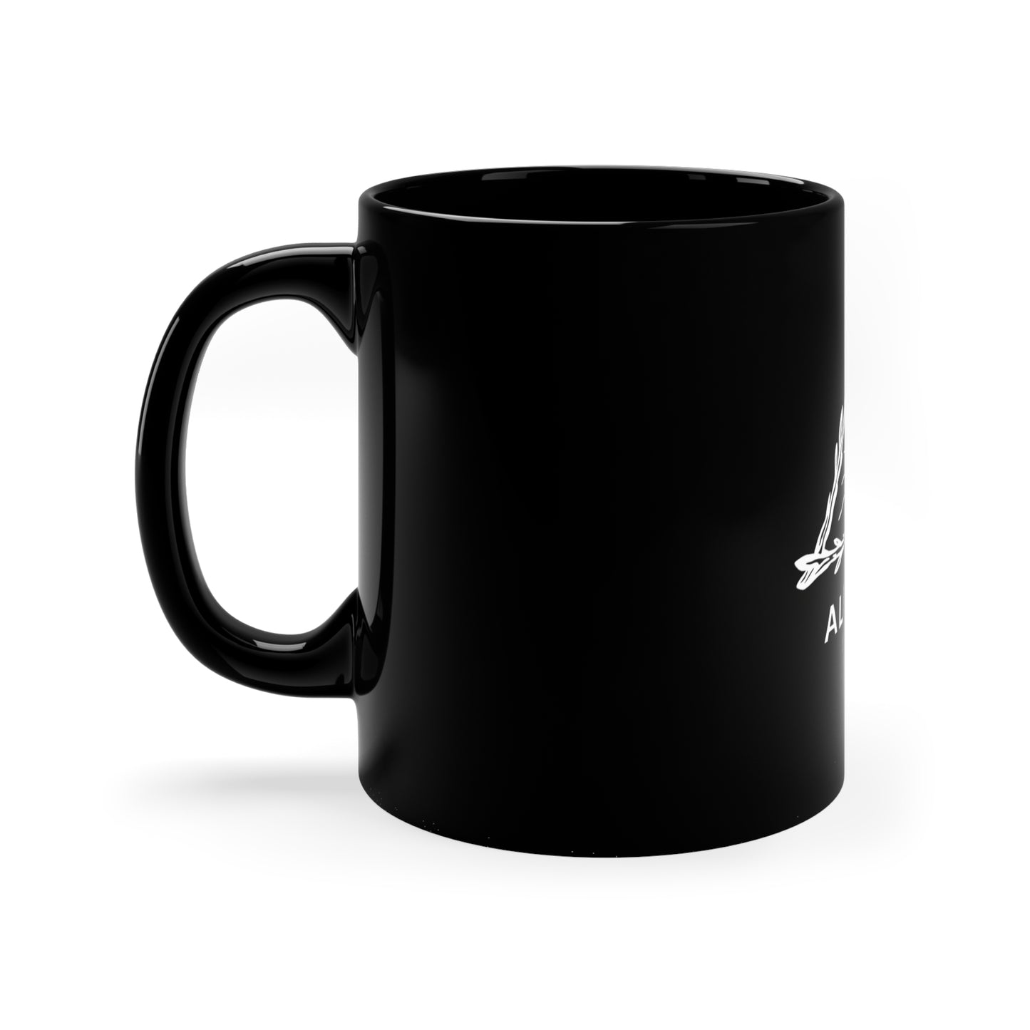 Aletheia Studio Black 11oz Coffee Mug — Sun & Laurel Emblem