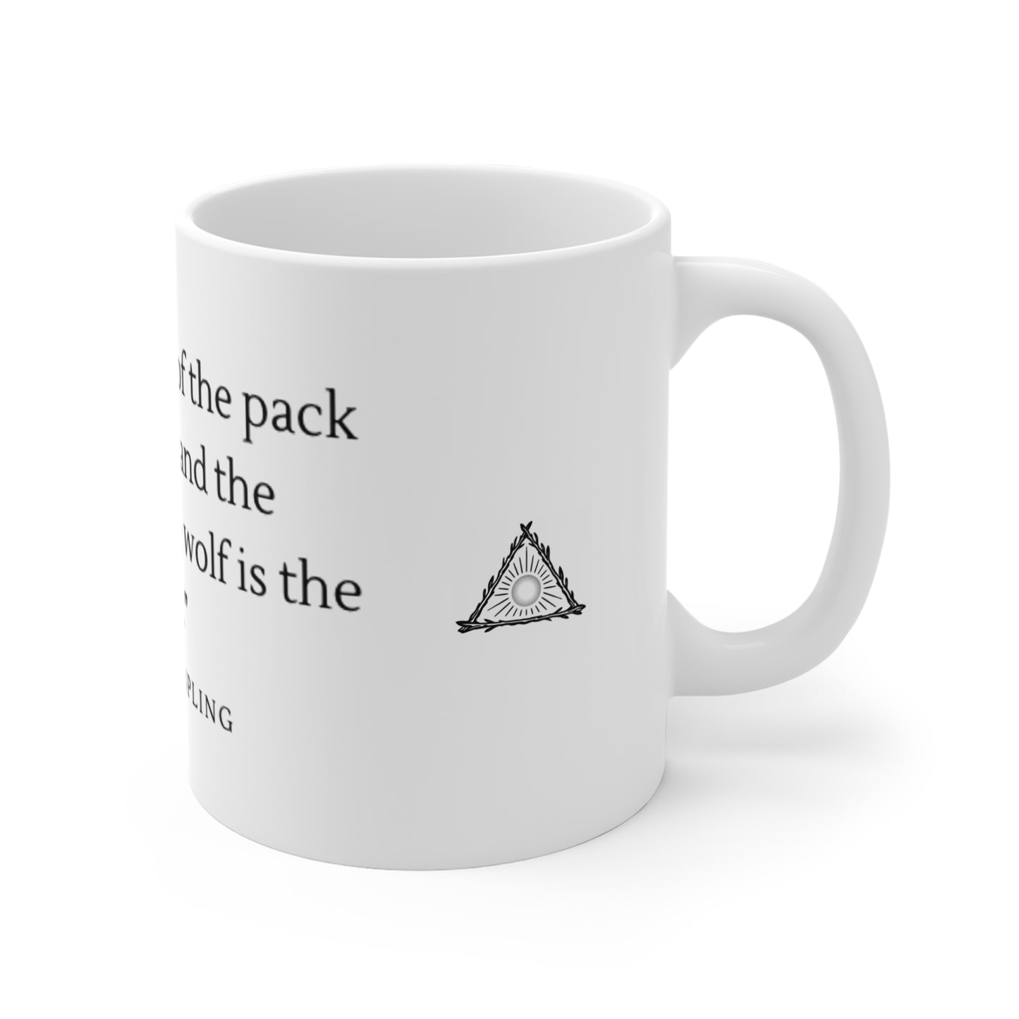 Kipling Quote Mug | 'The strength of the pack is the wolf' 11oz Ceramic