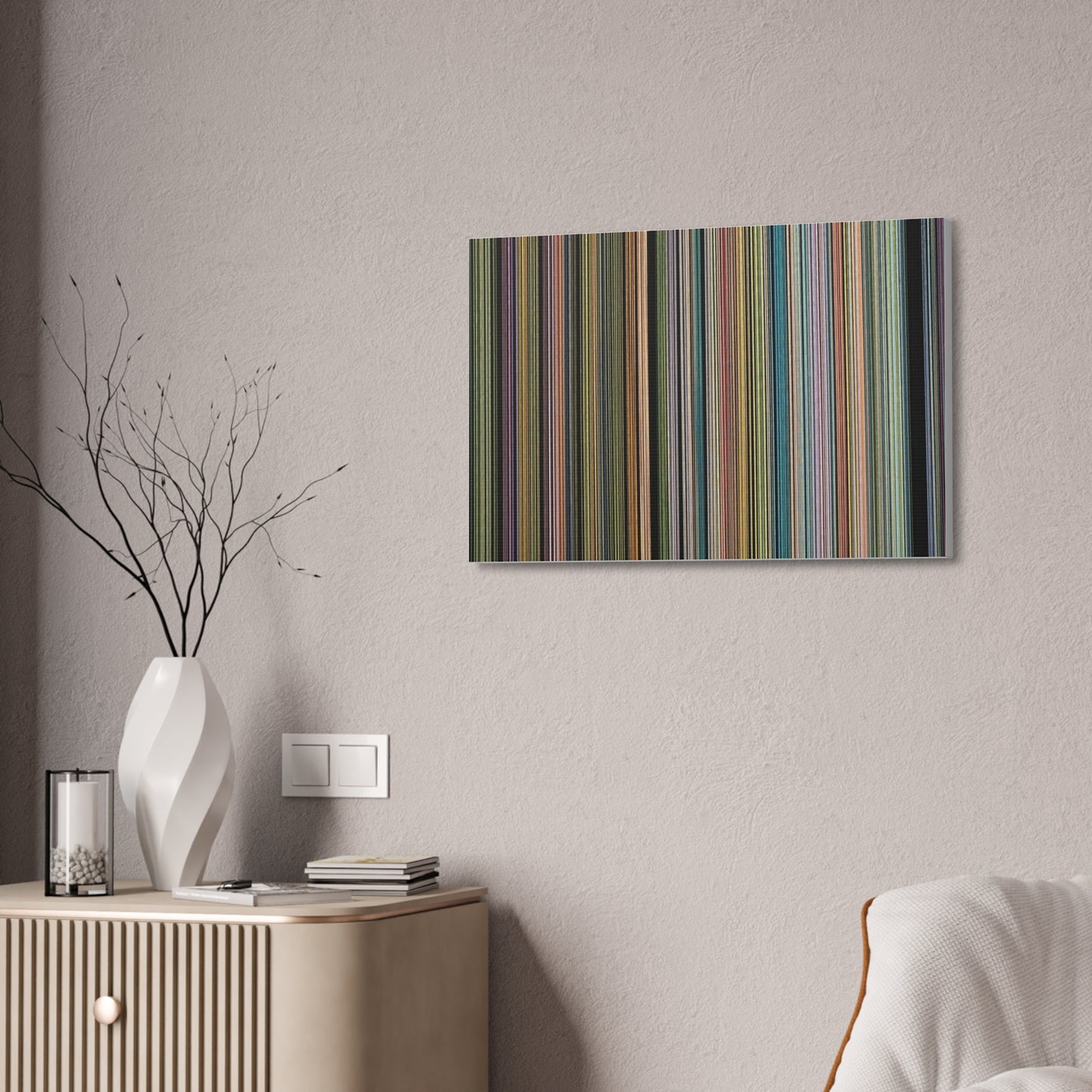 Colorful Vertical Stripes Canvas Stretched 1.5'' | Modern Abstract Wall Art