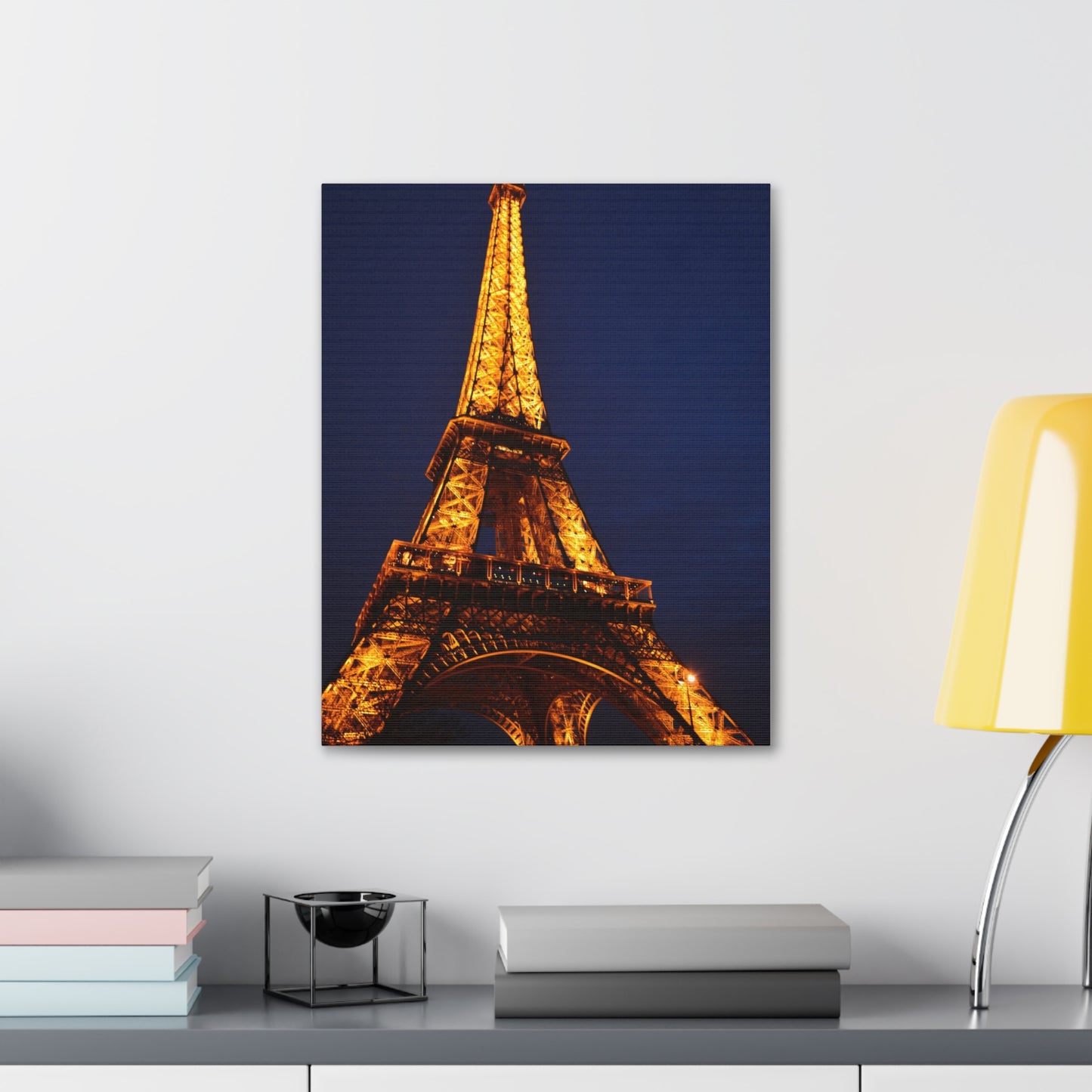 Eiffel Tower at Night Canvas | Paris Landmark Wall Art, Stretched Canvas