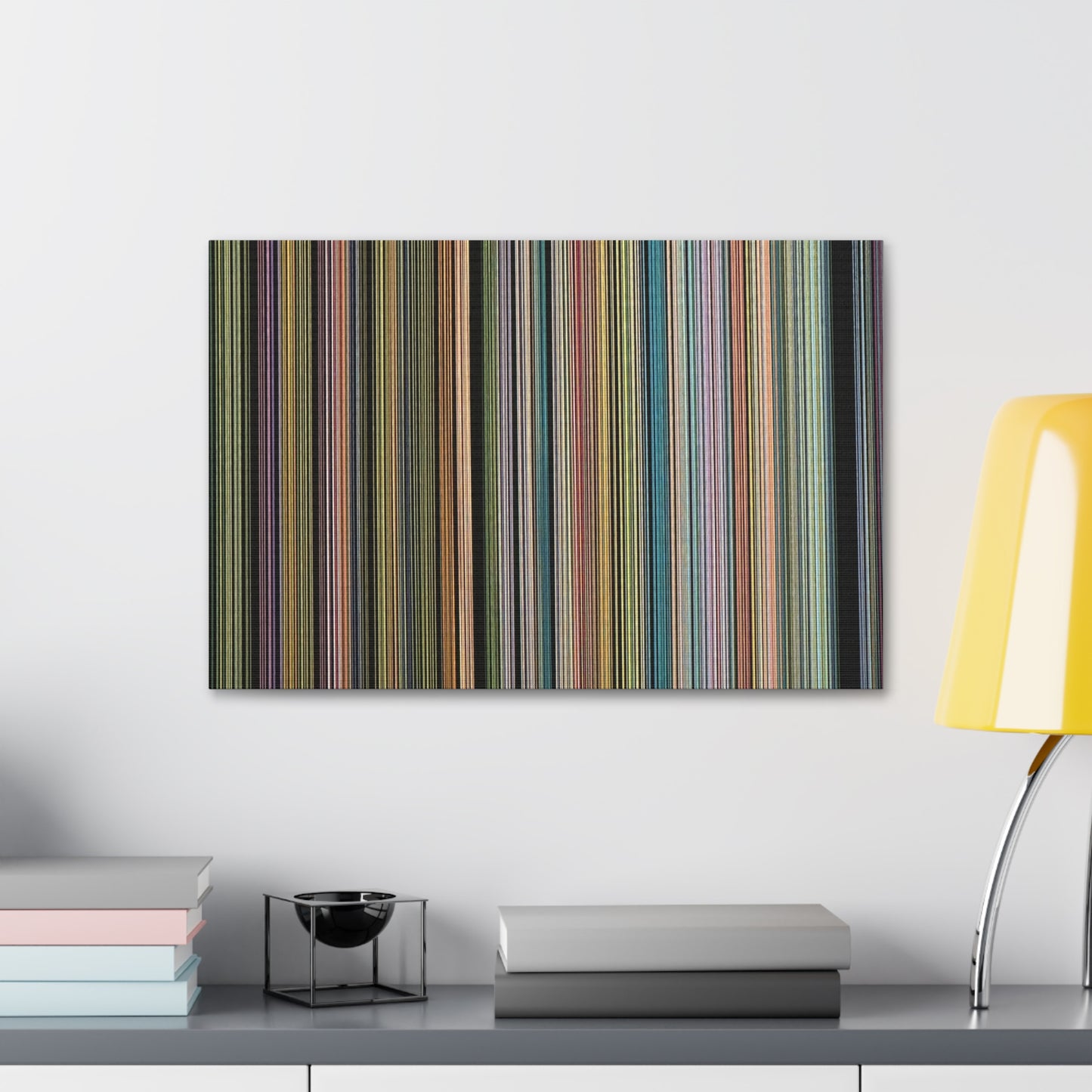 Colorful Vertical Stripes Canvas Stretched 1.5'' | Modern Abstract Wall Art
