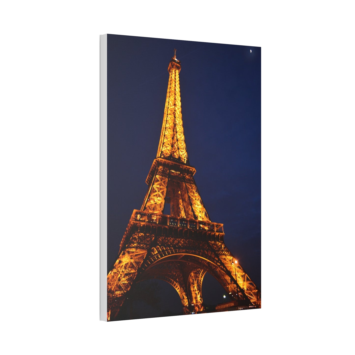 Eiffel Tower at Night Canvas | Paris Landmark Wall Art, Stretched Canvas