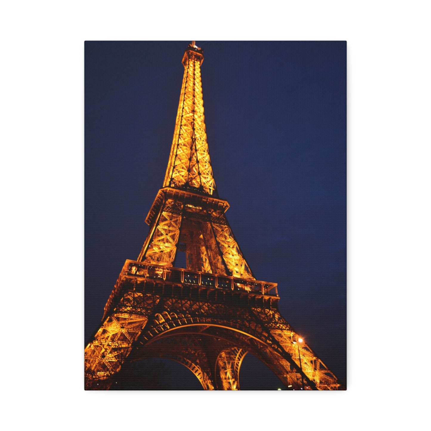 Eiffel Tower at Night Canvas | Paris Landmark Wall Art, Stretched Canvas